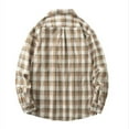 thumbnail image 7 of LNWUY Plaid Shirts for Men Fashion Print Button Lapel Long Sleeve Loose Youth Long Sleeve Lapel Blouse 2025 Trendy Casual Cardigan Yellow M, 7 of 7