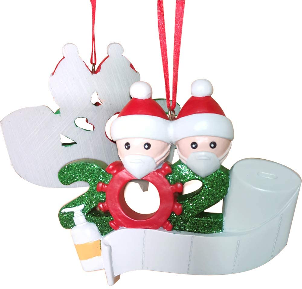 2020 Personalized 1-7 Family Members Name Christmas Ornament Kit White, Family of 1 2020 Quarantine Survivor Family Customized Christmas Decorating Kit Creative DIY Gift for Family