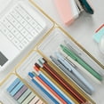 thumbnail image 5 of Martha Stewart Kerry Plastic Stackable Office Desk Drawer Organizers with Gold Trim, Various Sizes, Set of 5, 5 of 11