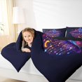 thumbnail image 3 of Manfei Ombre Witch Hat Queen Comforter Set 3 Pieces, Happy Halloween Stars Print Comforter Sets Queen, Blue Purple Gold,Black Reversible,1 Comforter and 2 Pillowcases, 3 of 6