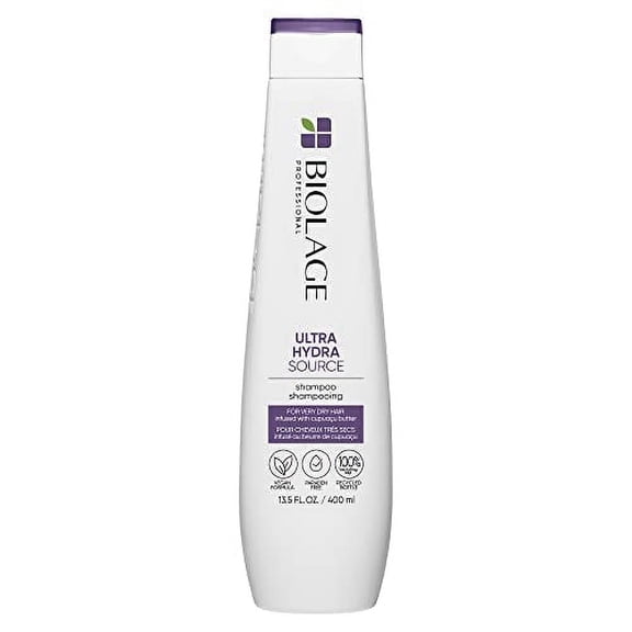 BIOLAGE Ultra Hydra Source Shampoo | Deep Hydrating Shampoo | Moisturizes Hair to Prevent Breakage | For Very Dry Hair | Paraben & Silicone-Free | Vegan | 13.5 Fl. Oz.