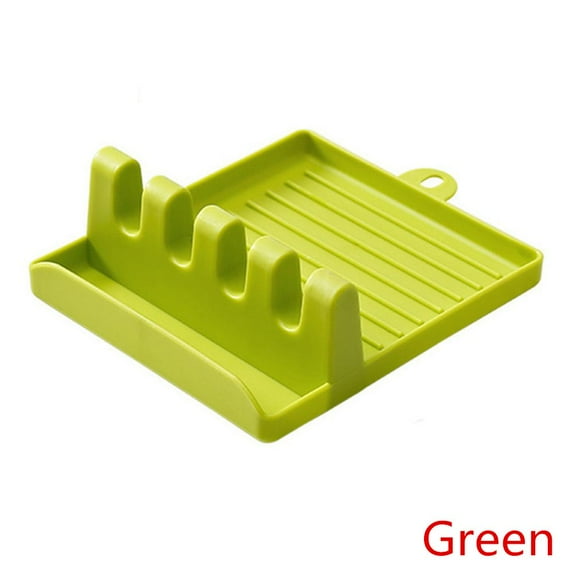 Cookware Storage Spoon Rest Lid Stand Stove Organizer Plastic Pot Lid Holder Wall-mounted Pots Cover Rack Spoon Holder GREEN