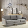 thumbnail image 2 of Modern Velvet Sofa - Mid-Century Design with Gold Legs - Elegant Living Room Couch, 2 of 5
