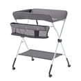 thumbnail image 4 of KFFKFF Foldable Baby Changing Table with Adjustable Height, Portable Diaper Station Featuring Side Basket, Lockable Wheels, and Multi-Functional Storage Organizer for Nursery, Dark Gray, 4 of 9