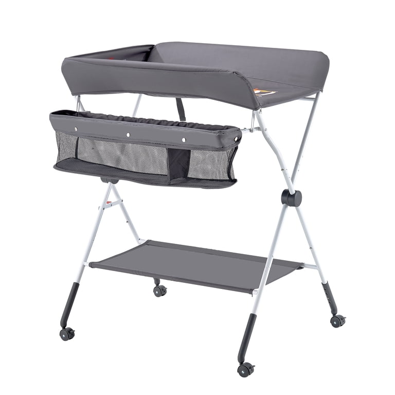 KFFKFF Foldable Changing Table with Adjustable Height, Gray photo 4