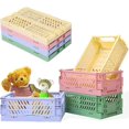 thumbnail image 1 of Cestas de almacenamiento mini YONGSHENG 4 Uds. Plegables de plástico organizador de escritorio apilable, 1 of 5