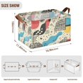 thumbnail image 7 of Yayeee Foldable Storage Basket for Shelves with Handles Waterproof Cloth Bins, Blue Retro Print, 7 of 7