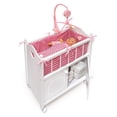 thumbnail image 3 of Cabinet Doll Crib with Chevron Bedding, Wheels, Storage Cabinet, Musical Mobile, Fits Dolls up to 22 Inches, For Ages 3 and Up, 3 of 3
