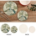 thumbnail image 6 of SKYSONIC Vintage Peacock Pot Holders Trivets, 2 Pcs Heat Resistant Trivets,Tropical Leaves Cotton Thread Weave Mats for Hot Pads Pans Pot Bowl Teapot for Kitchen Decor, 6 of 7