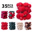 thumbnail image 2 of 35 bolas de terciopelo para Navidad, adornos colgantes para árbol de Navidad, bolas de terciopelo para decoración del hogar y fiestas de Navidad, 2 of 5