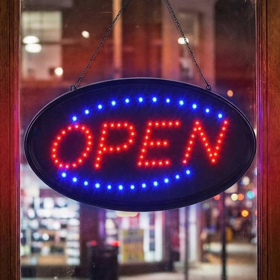 DAYBETTER LED Open Sign, 19"x10" Neon Open Signs for Business, 2 Modes Flashing & Steady, Light up Open Sign for Wall Business Window Shops Home Bar