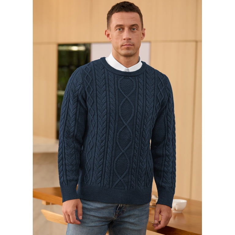 QDG Men's Cable Knit Pullover Sweater photo 2