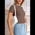 thumbnail image 4 of Camiseta de Corta Y2k Color Café Talla S, 4 of 8