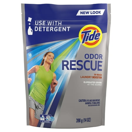 Tide Odor Rescue In-Wash Laundry Booster Pacs, 18