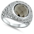thumbnail image 4 of Clear CZ Cutout Halo Solitaire Ring .925 Sterling Silver Band White Jewelry Female Size 6, 4 of 4