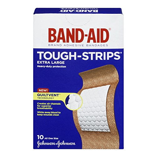 BandAid Brand Adhesive Bandages, ToughStrips, Extra Large (1.75 X 4