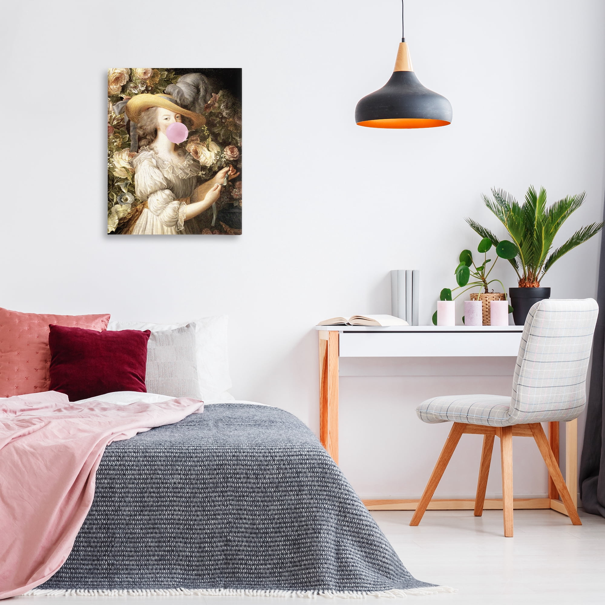 Stupell Industries Renaissance Lady & Gum People Painting Wrapped Canvas Art Print Wall Art, 24 x 30