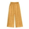 thumbnail image 3 of Krdevn Girls Crinkle Gauze Wide Leg Pants Elastic Waist Casual Summer Kids Solid Trousers,13-14 Years, 3 of 6
