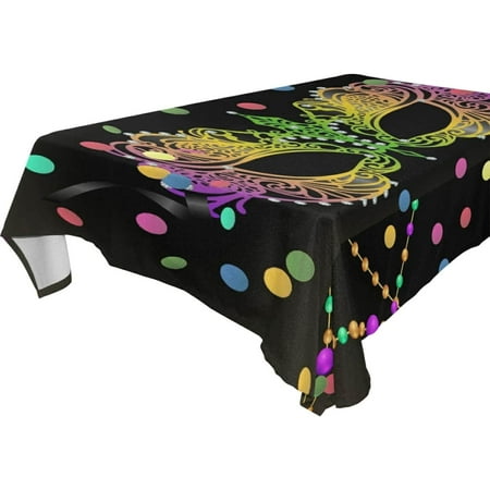 

Hyjoy Mardi Gras Tablecloth Waterproof Washable Polyester Square Table Cover Durable Tablecloth for Kitchen Dining Table Party Decor (54 X 72 Inch)