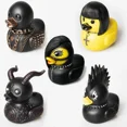 thumbnail image 1 of 5 pack Goth Satanic Duck, VINYL Punk Ducks, Novelty Rock Ducky Ornaments Halloween Decoration Dark Satanic Duck Gothic Gifts Home Décor, 1 of 5