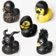 thumbnail image 1 of 5 pack Goth Satanic Duck, VINYL Punk Ducks, Novelty Rock Ducky Ornaments Halloween Decoration Dark Satanic Duck Gothic Gifts Home Décor, 1 of 5