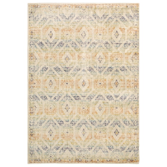 Devon Contemporary Geometric Area Rug, Beige/ Multi 3, 8' x 11'