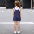 thumbnail image 6 of Navy Boy Girl Brunch Shorts for Girls Fall Summer Faux Gauze Linen Cute Overall Straight Leg Basic Jumpsuits Shortalls Shorts Unitard Girls 2026 Clothes Y2K 5 Years, 6 of 8