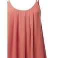 thumbnail image 4 of A2Y Women's Relaxed Fit Wool Dobby Woven Double Layer Spaghetti Cami Pleated Top Ash Rose M, 4 of 6