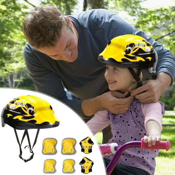 taicans Kid's Protective Gear Set,Kids Helmet Knee Elbow Pads Wrist Guard Sport Protective Gear Adjustable Scooter Skateboard Roller Bike Skate Cycling Safety Set for Boy Girl