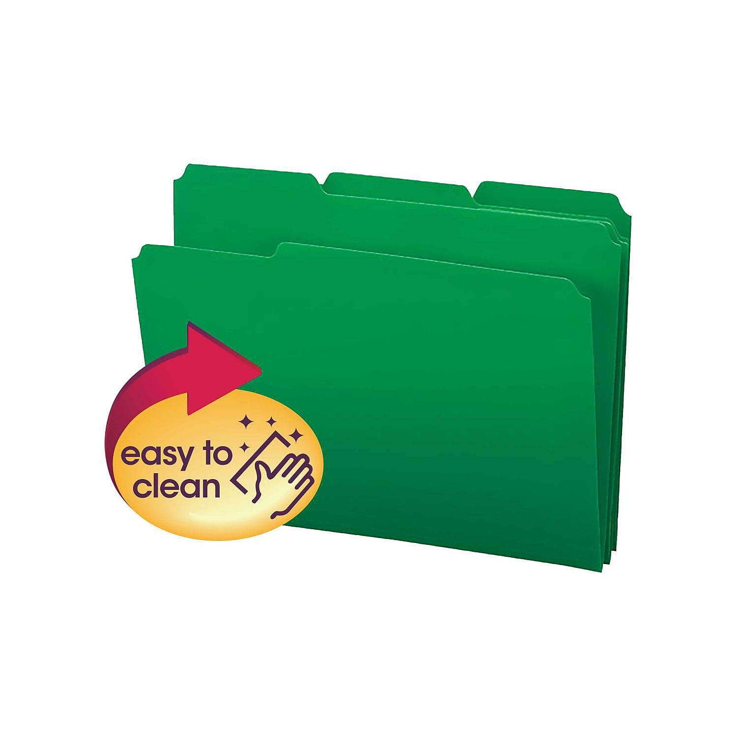 Smead Poly File Folder, 1/3-Cut Tab, Letter Size, Green, 24 per Box (10502)