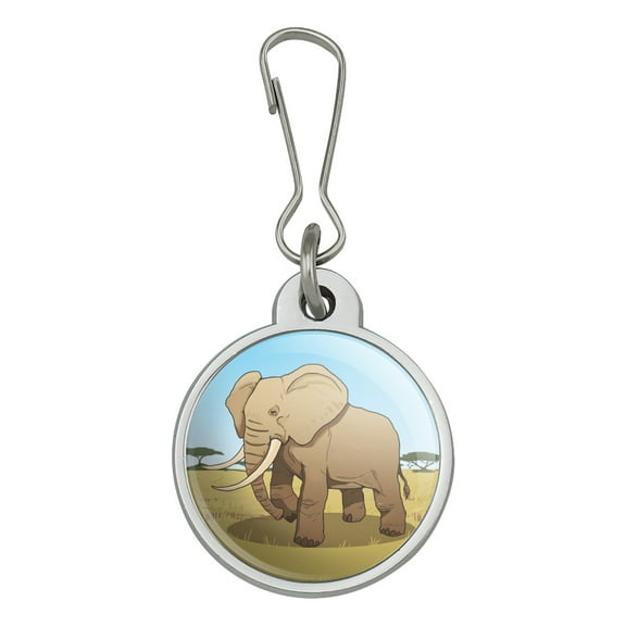 African Elephant Jacket Handbag Purse Luggage Backpack Zipper Pull Charm