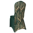 thumbnail image 3 of BalsaCircle Spandex Hunter Green Gold Stretchable Banquet Chair Cover with Wavy Embroidered Sequin Party Decorations, 3 of 8