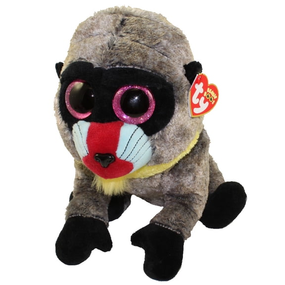 Ty Beanie Boos - Wasabi the Grey Baboon  – Medium (9")  – Glitter Eyes  - Stuffed Animal