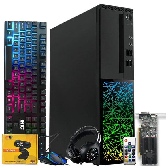 Restored TechMagnet Gaming Desktop PC,Intel i5 6th Gen,Galaxy,16GB RAM,240GB SSD,RGB Keyboard Mouse,GT 1030,Headphone,Webcam,Windows 11 Pro