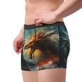 thumbnail image 2 of Kdxio Men's Boxer Briefs with White And Red Sketch Dragon Print - Comfortable and Breathable Underwear for Everyday Wear, 2 of 5