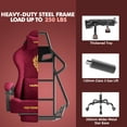 thumbnail image 4 of Luxvie Velvet Fabric Gaming Chair with Footrest High Back Ergonomic Gamer Chair with Headrest and Massage Lumbar Cushion Reclining Computer Office Game Chair for Adults, Red, 4 of 9