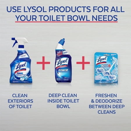 Lysol® Power Toilet Bowl Cleaner Gel, For Cleaning and Disinfecting, Stain Removal, 24oz (Pack of 2)