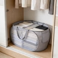 thumbnail image 4 of Birdeem Collapsible Laundry Hamper with 2 Compartments, Foldable Mesh Basket for Storage, Large Capacity 75L/120GAL, 4 of 7