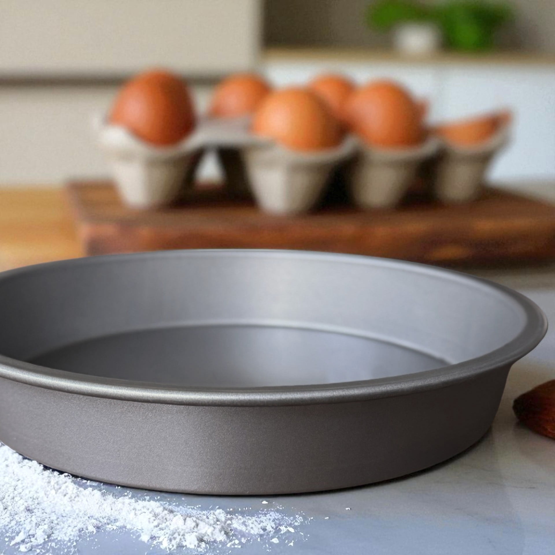 (2 pack) Mainstays Nonstick 9" Diameter Round Cake Pan, Layer cakes, Gray