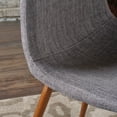 thumbnail image 5 of GDF Studio Haleigh Mid Century Modern Fabric Upholstered Dining Chairs, Set of 2, Light Gray and Dark Walnut, 5 of 11