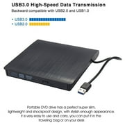 External DVD Drive, USB 3.0 Portable CD/DVD +/-RW Drive, Optical Drive Slim DVD Player CD/ROM Burner for Mac/Windows/Linux for PC Laptop