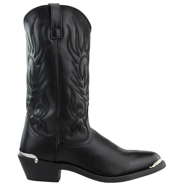 Botas Laredo Paris para hombre de piel negra a media pantorrilla, talla 10