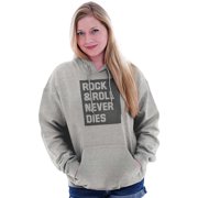 Rock & Roll Never Dies Metal Hardcore Hoodie Sweatshirt Women Men Brisco Brands S