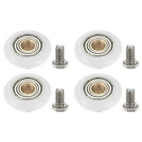 Shower Door Rollers 23mm/0.9", 4 Pack Bathroom Glass Sliding Door Pulleys Shower Glass Door Rollers, White