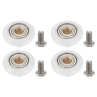 Shower Door Rollers Pack Of 8 – 4 Upper & 4 Bottom Rollers With Screws & Caps, Fits 10-12mm Glass