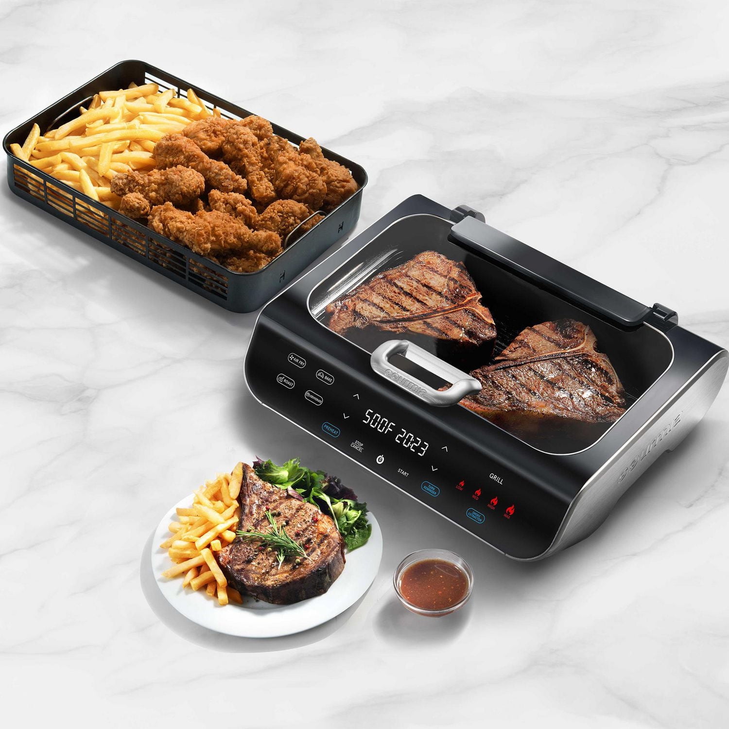 Gourmia FoodStation™ Smokeless Grill & Air Fryer with 5 Functions