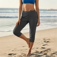 thumbnail image 6 of Ihhxva Women's Capri Pants 3/4 Length Cuffed Ankle Relaxed Fit Elastic Waist Yoga Pockets Stretchable Summer Jogger Leggings Gym Daily Wear S-2XL, 6 of 9