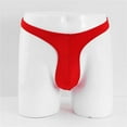 thumbnail image 4 of HUPOM Mens Underwear Boxer Briefs Male Thongs Medium waist Comfort Waist Solid Thong Red One Size, 4 of 5
