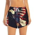 thumbnail image 2 of Pofeuu Watercolor Bald Eagle Print Women's Athletic Shorts Running Workout Shorts Tummy Control Quick Dry Gym Shorts with Pockets Double layer sports shorts-Small, 2 of 7