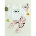 thumbnail image 2 of Halloween Newborn Baby Boys Outfits Letter Romper Bodysuit Pumpkin Pants Hat Set Long Sleeve Fall Winter Clothes 0-18M, 2 of 8
